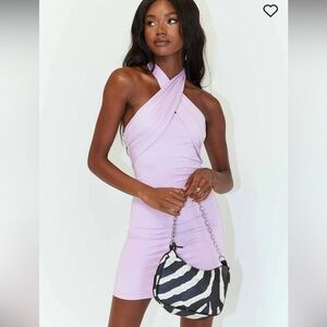 🆕 Princess Polly Leoni Scarf Mini Dress in Lilac